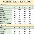 UKURAN BAJU KURUNG