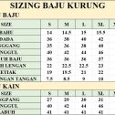 UKURAN BAJU KURUNG